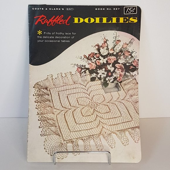Vintage 1950s Coats & Clarks Ruffled Doilies Book 327 Crochet Craft Pattern Book - Picture 2 of 12